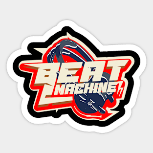 Beatmaker music machine bass headphones vintage Sticker